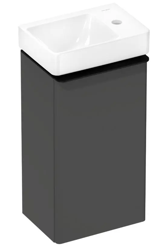 Hansgrohe Xelu Q - rokas izlietne ar zemizlietnes skapi, 63x34x27 cm, 1 durvis, eņģes labajā pusē, matēti pelēks/matēti melns 54366670