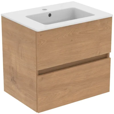 Ideal Standard Eurovit - izlietne ar zemskapi, 55x60x44 cm, 2 izvelkamās atvilktnes, dabīgs ozols R0572Y8
