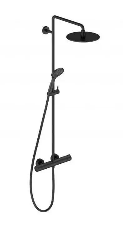 Duravit C.1 - dušas komplekts ar termostata maisītāju, matēti melns C14280008046