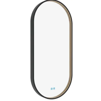 Nimco spogulis - spogulis ar LED apgaismojumu, 45x90 cm, skāriena sensors, melns ZPC 32003LVX-90