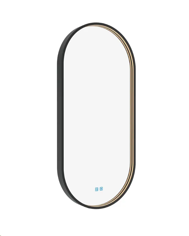 Nimco spogulis - spogulis ar LED apgaismojumu, 45x90 cm, skāriena sensors, melns ZPC 32003LVX-90