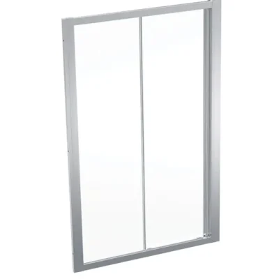 Geberit GEO - dušas durvis 120x190 cm, sudrabs/caurspīdīgs stikls 560.153.00.2