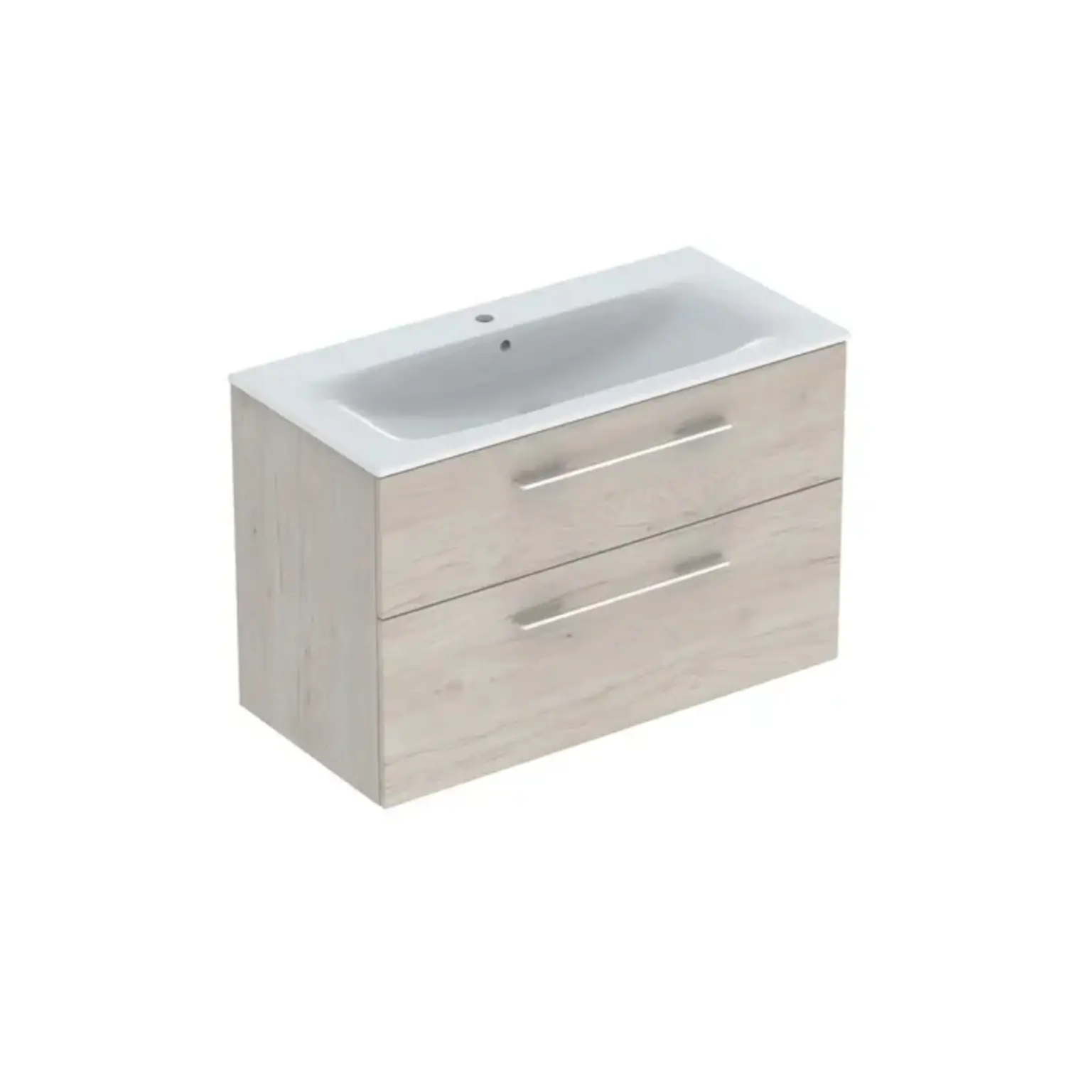 Geberit Selnova Square - izlietnes skapītis 64x54x48 cm, ar izlietni, 2 atvilktnes, gaišs Hickory rieksts 501.247.00.1