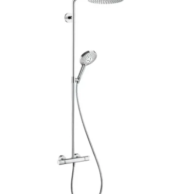 Hansgrohe Raindance S - dušas komplekts ar termostatu, diametrs 24 cm, 3 strūklas veidi, EcoSmart+, hroms 28825000