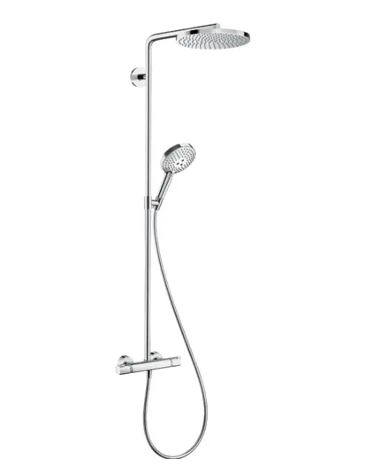 Hansgrohe Raindance S - dušas komplekts ar termostatu, diametrs 24 cm, 3 strūklas veidi, EcoSmart+, hroms 28825000