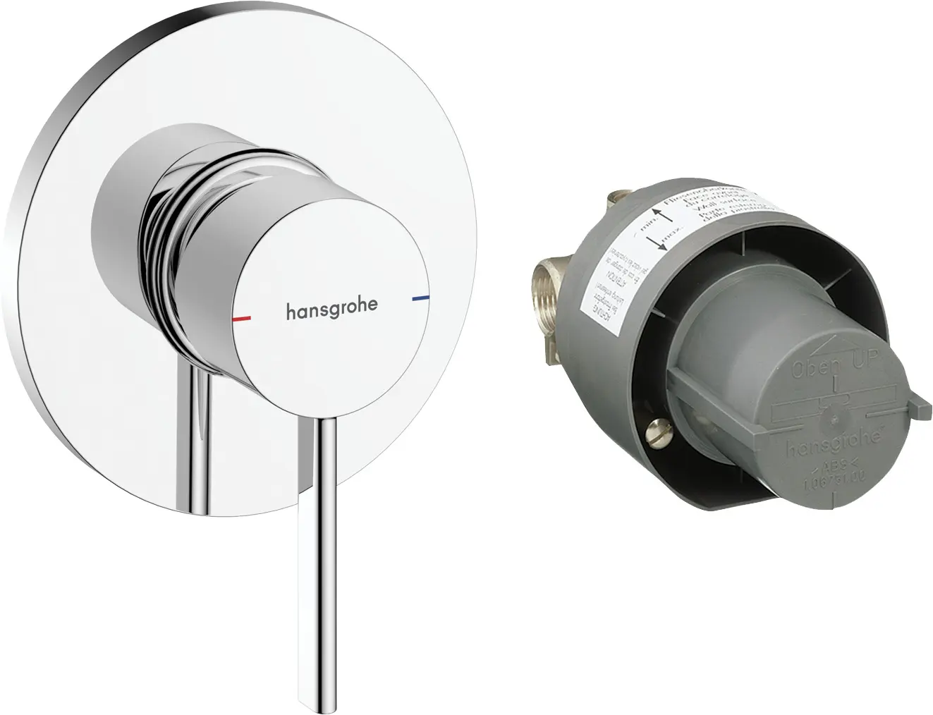 Hansgrohe Zesis S - zemapmetuma dušas maisītājs, ar iebūvējamo korpusu, hroms 74618000