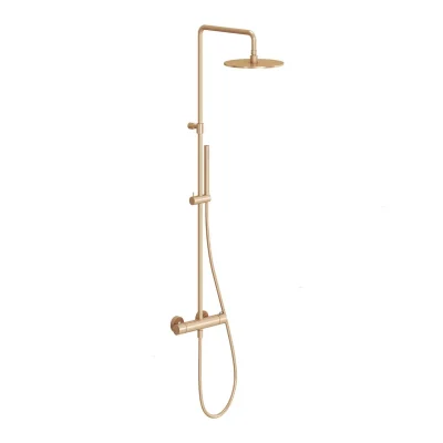 Ravak Espirit - dušas komplekts ar termostatu, diametrs 25 cm, matēts rozā zelts X070498