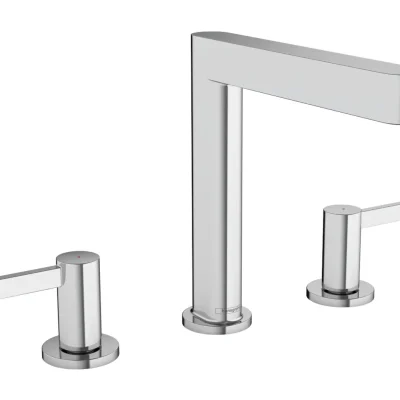 Hansgrohe Finoris - izlietnes vienas sviras maisītājs 160, 3 caurumu uzstādīšana, ar noteces komplektu Push-Open, EcoSmart, hromēts 76034000