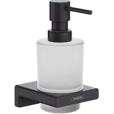 Hansgrohe AddStoris - losjona dozators ar turētāju, stikls matēts/melns matēts 41745670