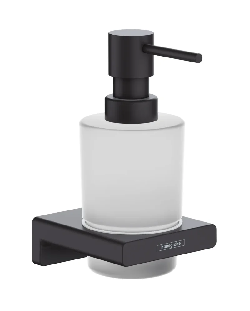 Hansgrohe AddStoris - losjona dozators ar turētāju, stikls matēts/melns matēts 41745670