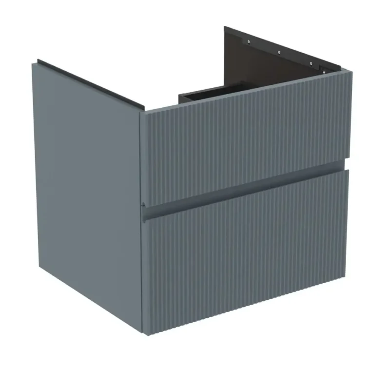 Ideal Standard Finesse - izlietnes skapītis 60x51x55 cm, 2 atvilktnes, Ribbed matēts Ashblue E3395UQ