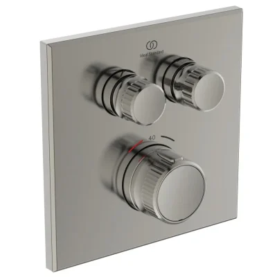 Ideal Standard CeraTherm Navigo - termostatisks dušas maisītājs, zemapmetuma, 2 patērētājiem, Silver Storm A7302GN