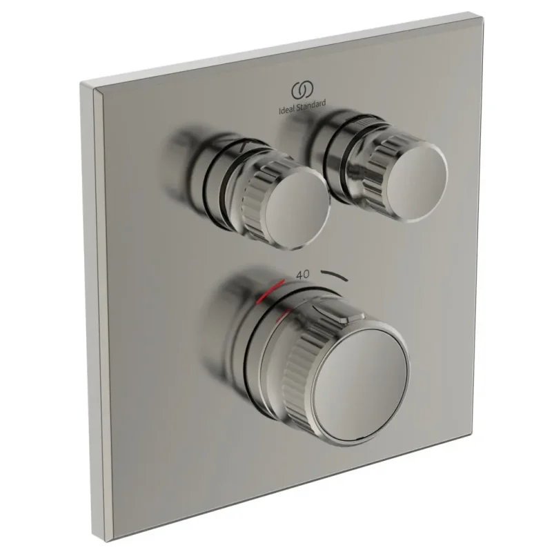 Ideal Standard CeraTherm Navigo - termostatisks dušas maisītājs, zemapmetuma, 2 patērētājiem, Silver Storm A7302GN