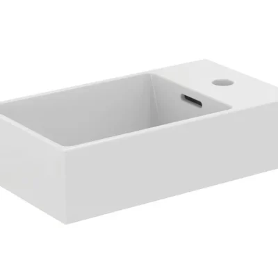 Ideal Standard Extra - uzliekamā roku izlietne 45x25 cm, ar pārplūdi, jaucējkrāna caurumu, balta T392301