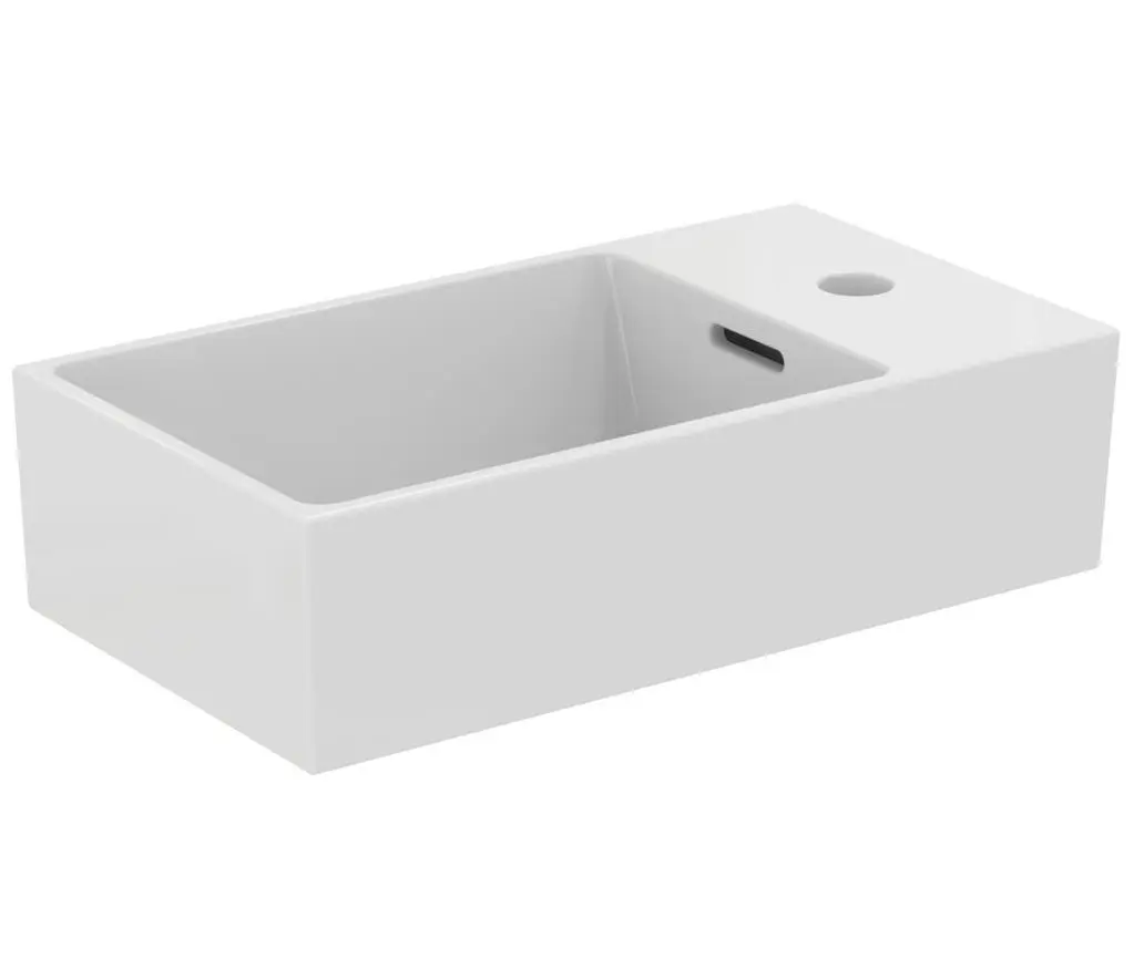 Ideal Standard Extra - uzliekamā roku izlietne 45x25 cm, ar pārplūdi, jaucējkrāna caurumu, balta T392301