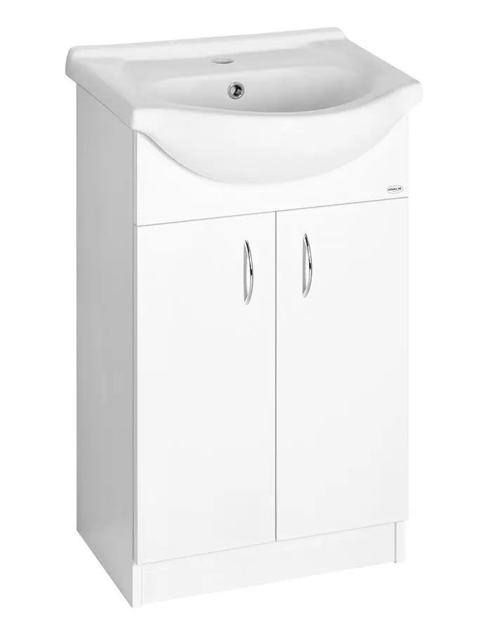 Aqualine Simplex Eco - izlietnes skapītis ar izlietni 53x84x31 cm, balts matēts SIME550