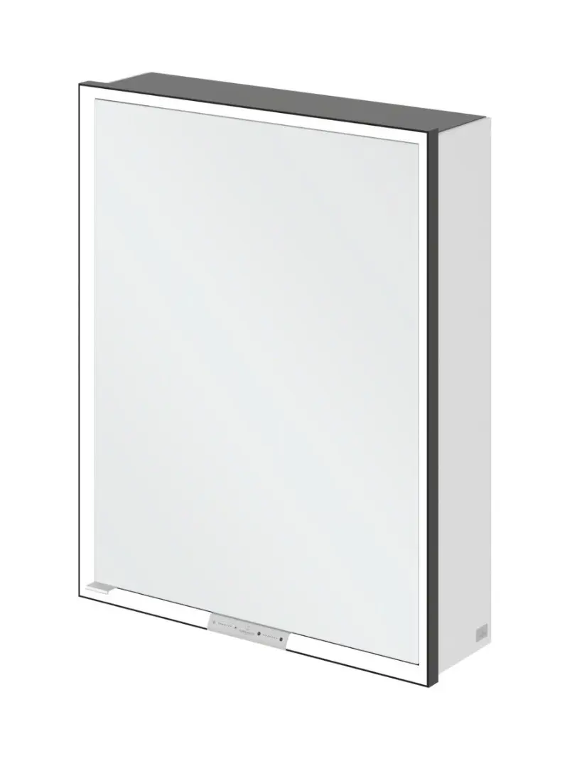Villeroy & Boch My View+ - spoguļskapītis ar LED apgaismojumu 60x75x17 cm, 1 durvis, eņģes labajā pusē, Brillantbalts/Mattmelns B4816RVE