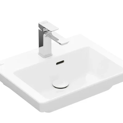 Villeroy & Boch Subway 3.0 - roku mazgājamā izlietne 50x40 cm, ar pārplūdi, ar jaucējkrāna caurumu, CeramicPlus, Stone White 437050RW