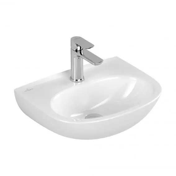 Villeroy & Boch O.novo - roku mazgāšanas izlietne 45x36 cm, bez pārplūdes, ar krāna caurumu, Alpu balts 43404601