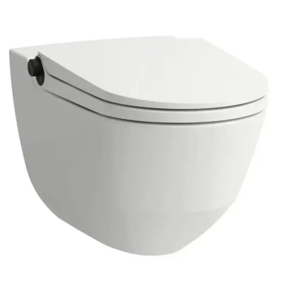 Laufen Cleanet Riva - elektroniskais bidē ar keramiku, piekarināms, Rimless, SoftClose, LCC, balts/matēti melns H8206914040001