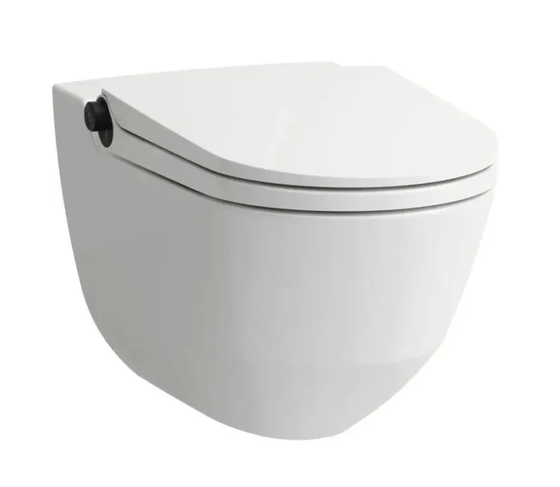 Laufen Cleanet Riva - elektroniskais bidē ar keramiku, piekarināms, Rimless, SoftClose, LCC, balts/matēti melns H8206914040001