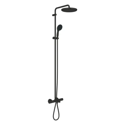 Grohe Vitalio Start - dušas komplekts ar vannas termostatu, diametrs 25 cm, 2 strūklas veidi, matēti melns 269882431