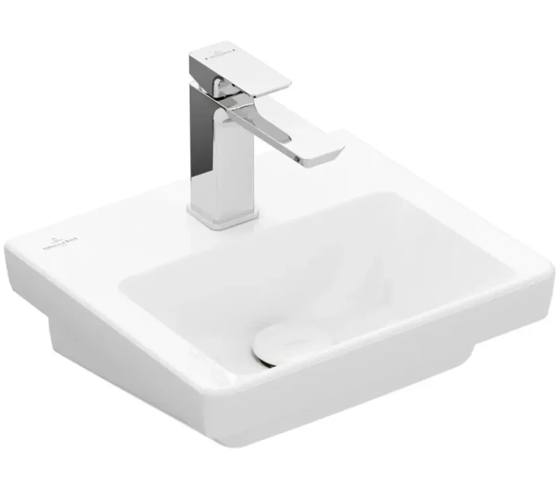 Villeroy & Boch Subway 3.0 - mēbeļu rokas izlietne 37x31 cm, bez pārplūdes, ar caurumu jaucējkrānam, Alpu balts 43703801