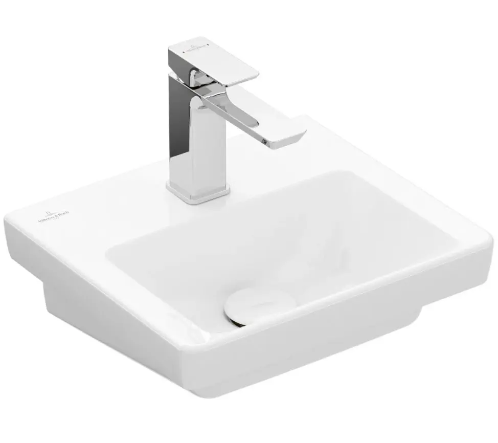 Villeroy & Boch Subway 3.0 - mēbeles roku mazgājamā izlietne 37x31 cm, bez pārplūdes, ar jaucējkrāna caurumu, CeramicPlus, Alpu balts 437038R1