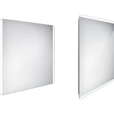 Nimco spogulis - LED vannas istabas spogulis 80x70 cm, noapaļots, alumīnijs ZP 17003