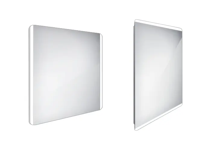 Nimco spogulis - LED vannas istabas spogulis 80x70 cm, noapaļots, alumīnijs ZP 17003