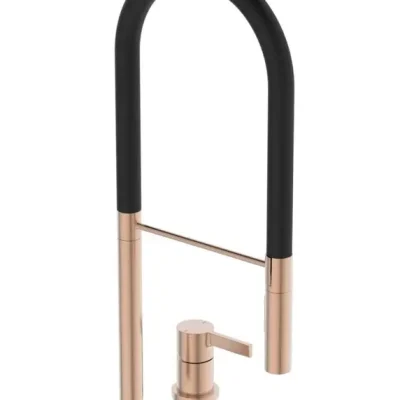 Ideal Standard Gusto - virtuves izlietnes maisītājs ar elastīgu roku un dušu, 2 atveru uzstādīšana, Sunset Rose/melns BD425J4
