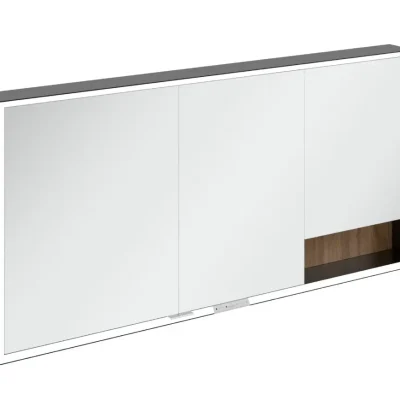 Villeroy & Boch My View+ - spoguļskapītis ar LED apgaismojumu 160x75x17 cm, 3 durvis, Kansas ozols/melns matēts B48216RH