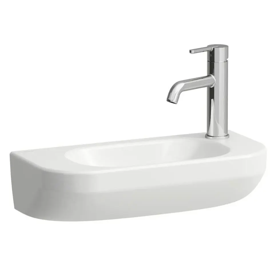 Laufen Lua - roku mazgājamā izlietne 50x23 cm, bez pārplūdes, jaucējkrāna atvere labajā pusē, LCC, balta H8150824001141