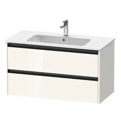 Duravit Ketho.2 - izlietnes skapītis, 55x101x48 cm, 2 atvilktnes, balts spīdīgs K25264022220000