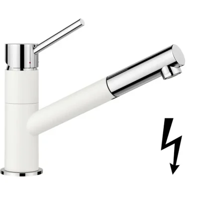 Blanco Kano S - izlietnes maisītājs ar izvelkamu izteku, balts/hroms 527650