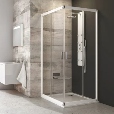 Ravak Blix - četrdaļīga dušas kabīne, 88-90 cm, balta/caurspīdīgs stikls 1LV70100Z1