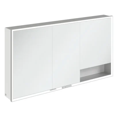 Villeroy & Boch My View+ - spoguļskapītis ar LED apgaismojumu 140x75x17 cm, 3 durvis, balts/pelēks A48114VE