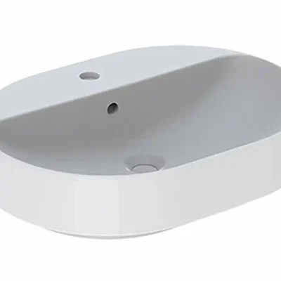 Geberit VariForm - uzliekamā izlietne 60x45 cm, ar pārplūdi, jaucējkrāna caurumu, balta 500.777.01.2