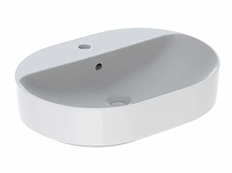 Geberit VariForm - uzliekamā izlietne 60x45 cm, ar pārplūdi, jaucējkrāna caurumu, balta 500.777.01.2
