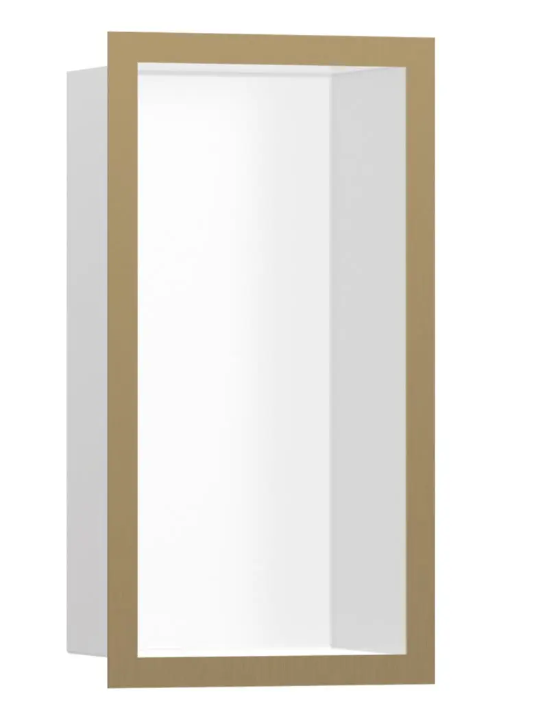 Hansgrohe XtraStoris Individual - sienas niša ar dizaina rāmi, 30x15x10 cm, balts matēts / bronza matēta 56096140