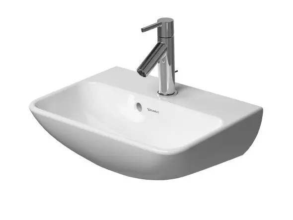 Duravit ME by Starck - roku izlietne 45x32 cm, ar 1 caurumu maisītājam, ar WonderGliss, Alpu balts 07194500001
