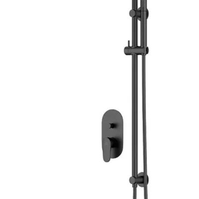 Cersanit Inverto - dušas komplekts ar zemapmetuma maisītāju, ar montāžas korpusu, diametrs 25 cm, melns S952-006