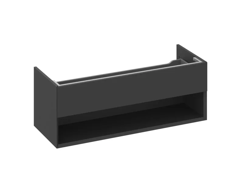 Ravak Lite - izlietnes skapītis 120x45x43 cm, 1 atvilktne, matēti melns X000001868