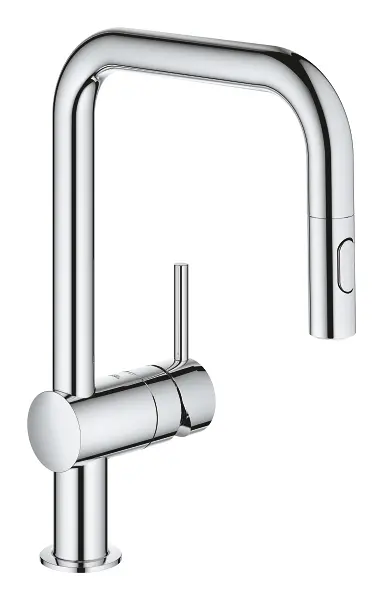 Grohe Minta - virtuves izlietnes maisītājs ar izvelkamu trauku dušu, hromēts 32322002