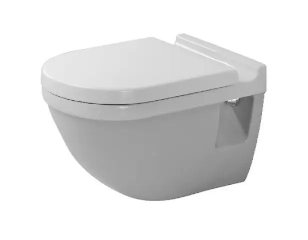 Duravit Starck 3 - piekaramais WC ar plakano skalošanu, ar HygieneGlaze, Alpu balts 2201092000