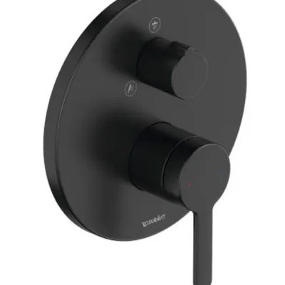 Duravit C.1 - zemapmetuma dušas maisītājs, 2 patērētājiem, matēti melns C14210012046