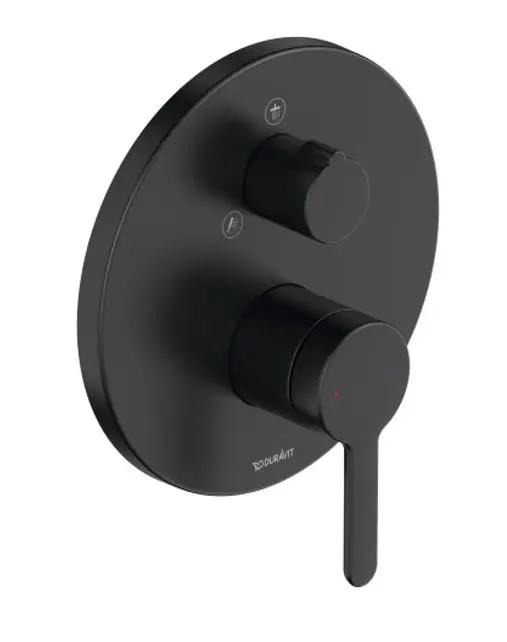 Duravit C.1 - zemapmetuma dušas maisītājs, 2 patērētājiem, matēti melns C14210012046