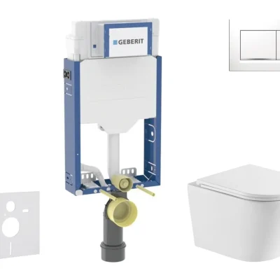 Geberit Kombifix - komplekts priekšsienas elements, Nefia-WC ar Softclose sēdekli un Sigma20 vadības plati, balts/hroms SANI15CA3148