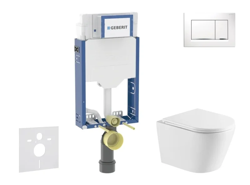 Geberit Kombifix - komplekts priekšsienas elements, Nefia-WC ar Softclose sēdekli un Sigma20 vadības plati, balts/hroms SANI15CA3148