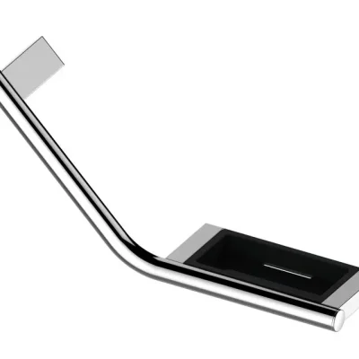 Keuco Plan - leņķveida atbalsta rokturis ar ziepju trauku, 44x11 cm, kreisais, hroms 14909012037